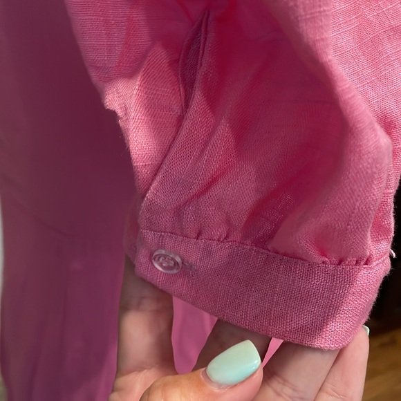 Francescas Pink Linen Tie Front Dress - Picture 3 of 9